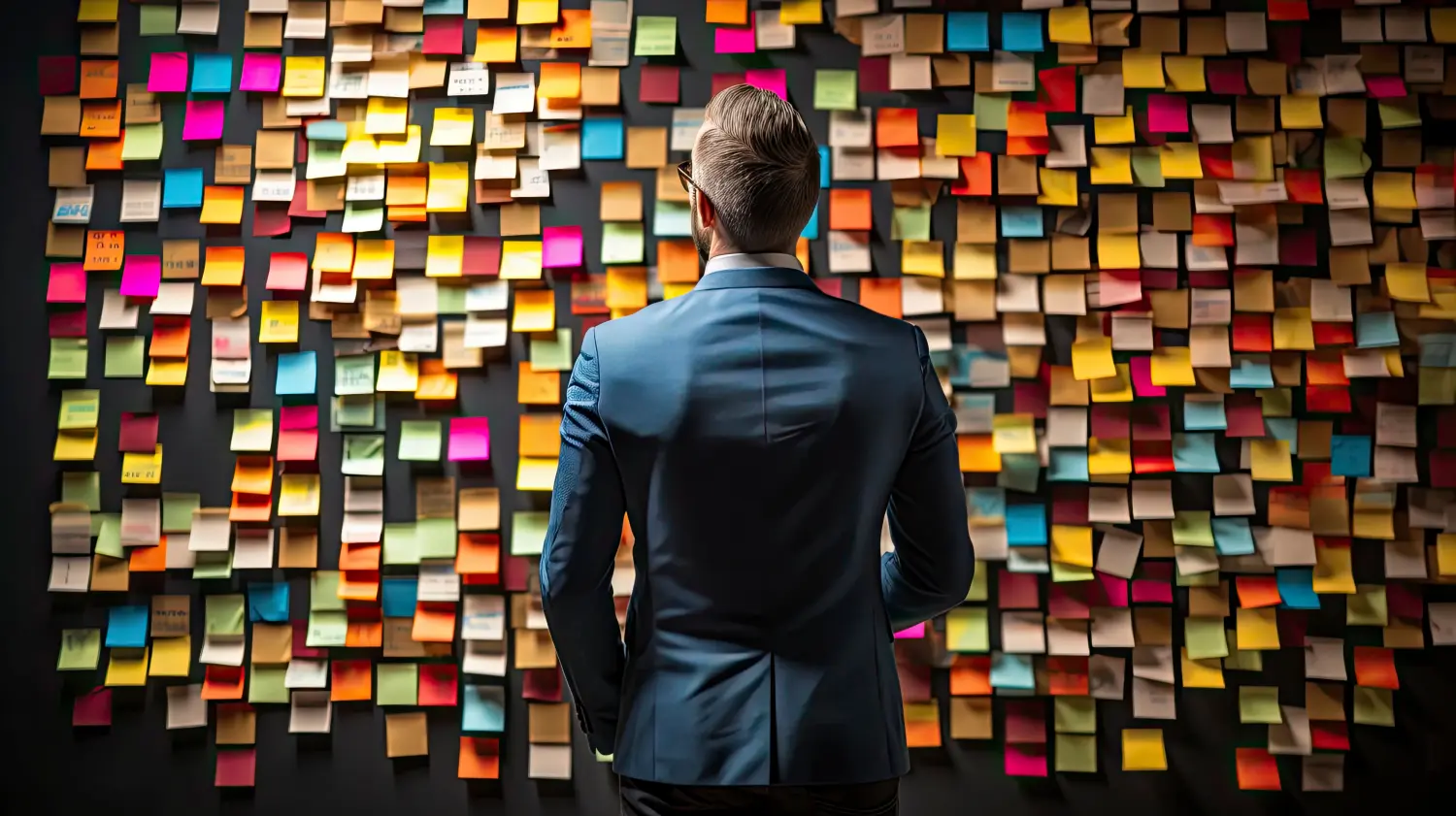 manager businessman sucht eine Menge Feedback und Kommentare